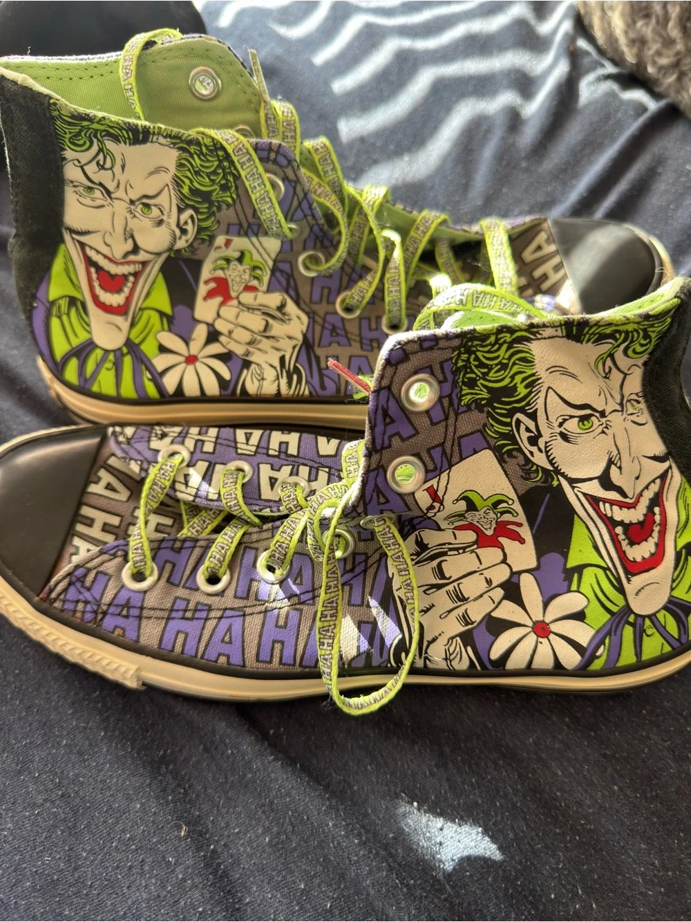 Converse Joker Comic High-Top Sneakers in Green & Purple